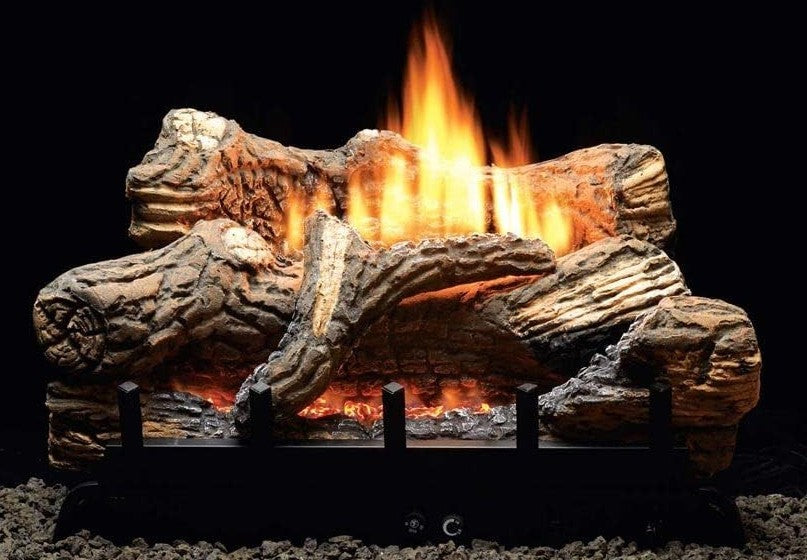 Empire WMH 18" Flint Hill Ceramic Fiber Log Set w/ Manual Burner, NG, VFDM18LBN