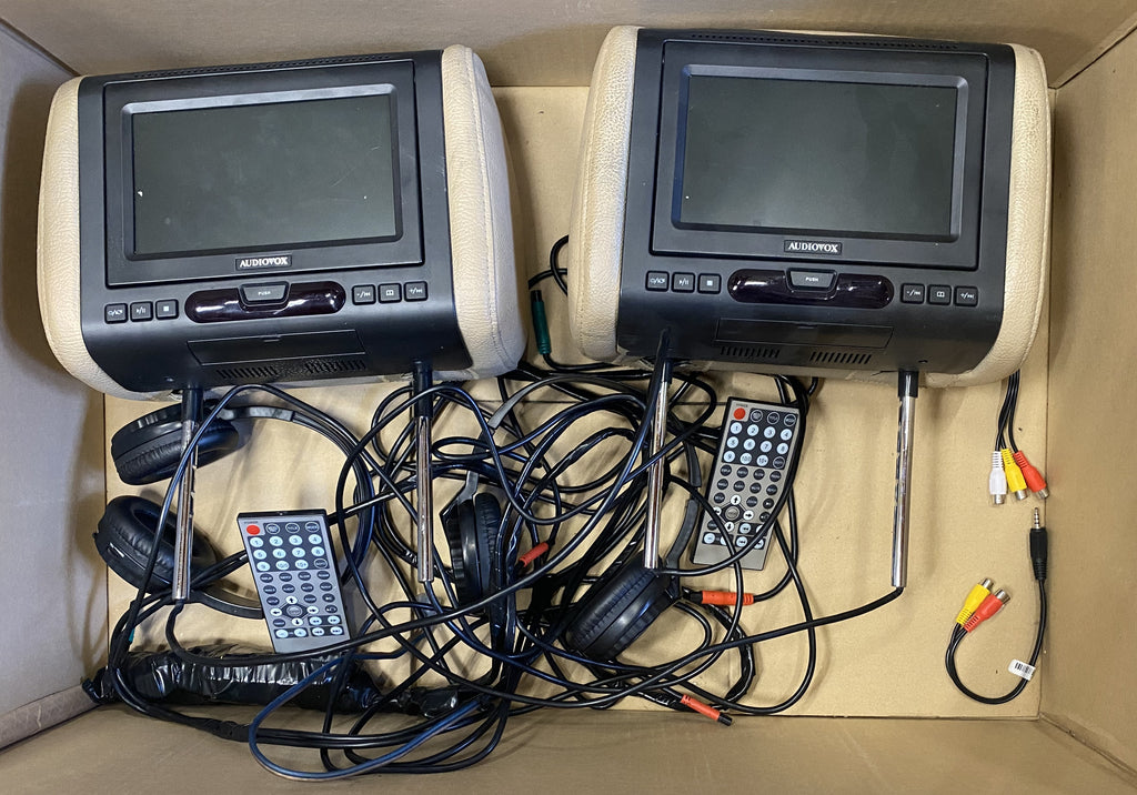 2 Pack Audiovox Avxmtghr1da 7 Widescreen Headrest Monitor Dvd