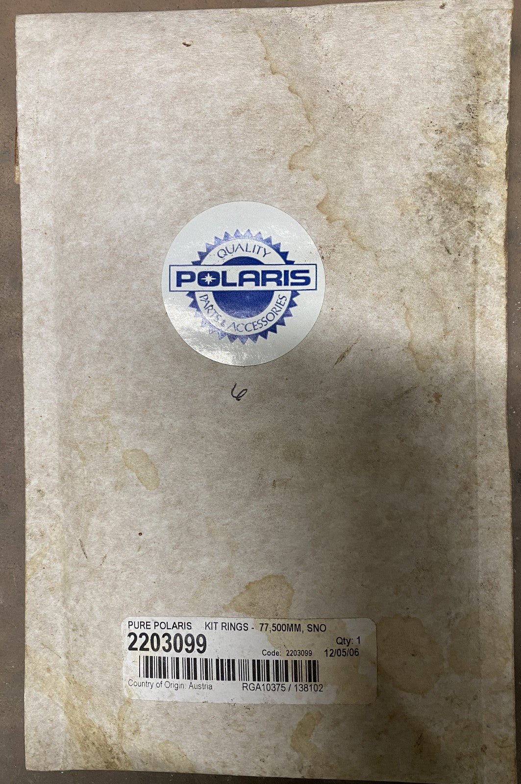Polaris 700 RMK 159 Crankshaft Piston Ring Kit, 77,500MM ‘06 OEM #2203099 #M1252