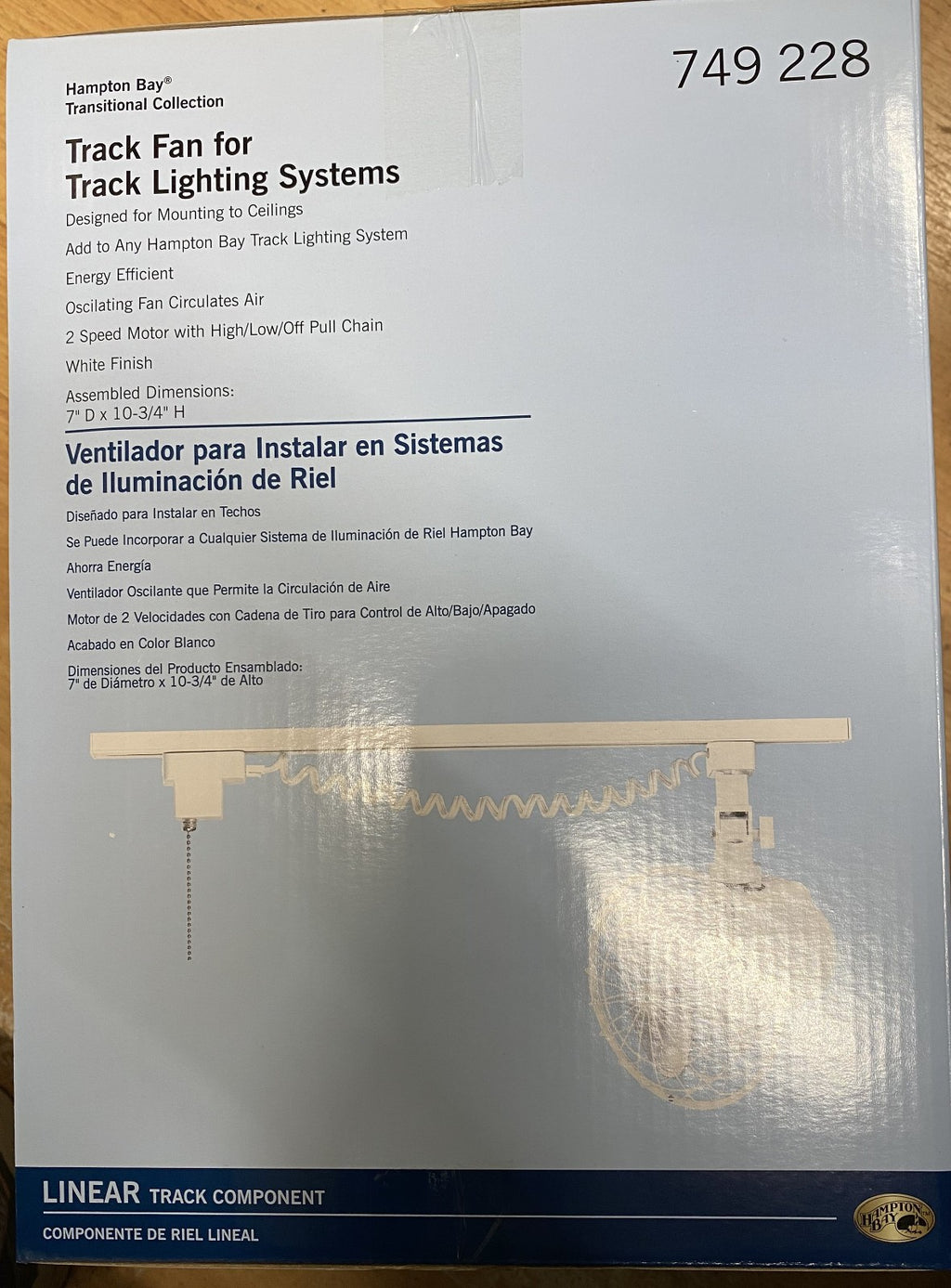 Hampton Bay Oscilating Fan for Track Lighting Light Systems / White
