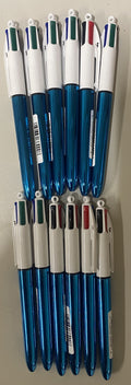 12 PK Bic 4 Color Shine Retractable Ball Pens 1.0mm Med Point Blk Blue Red Green