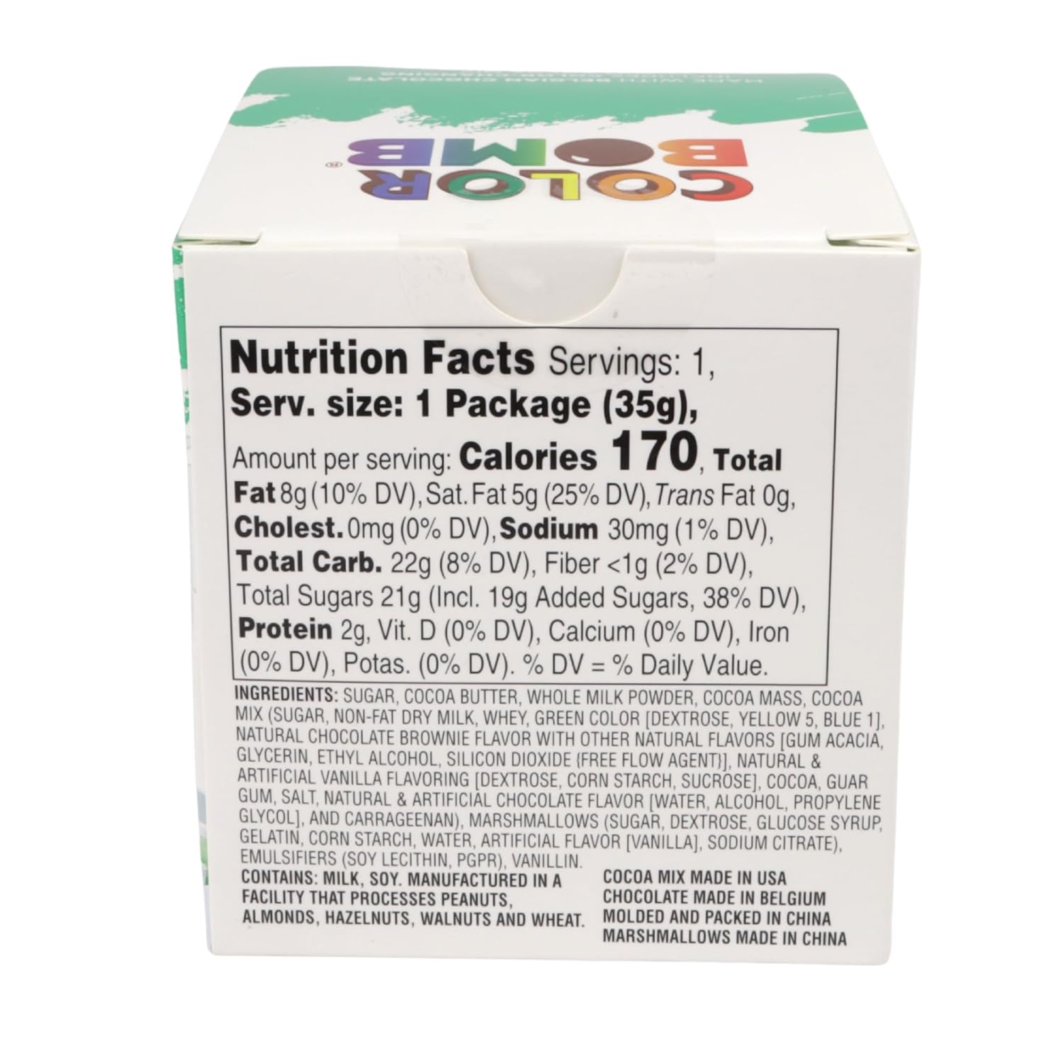 (12) Frankford Green Color Changing Hot Cocoa Bomb, Belgian Chocolate BB: 6/2026