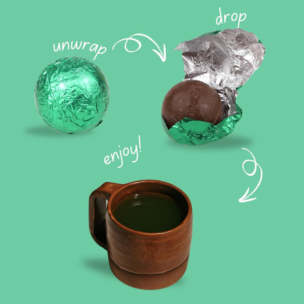 (12) Frankford Green Color Changing Hot Cocoa Bomb, Belgian Chocolate BB: 6/2026