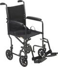 Drive Medical Silver Sport 1 Folding Transport Wheelchair - Lightweight Mobility