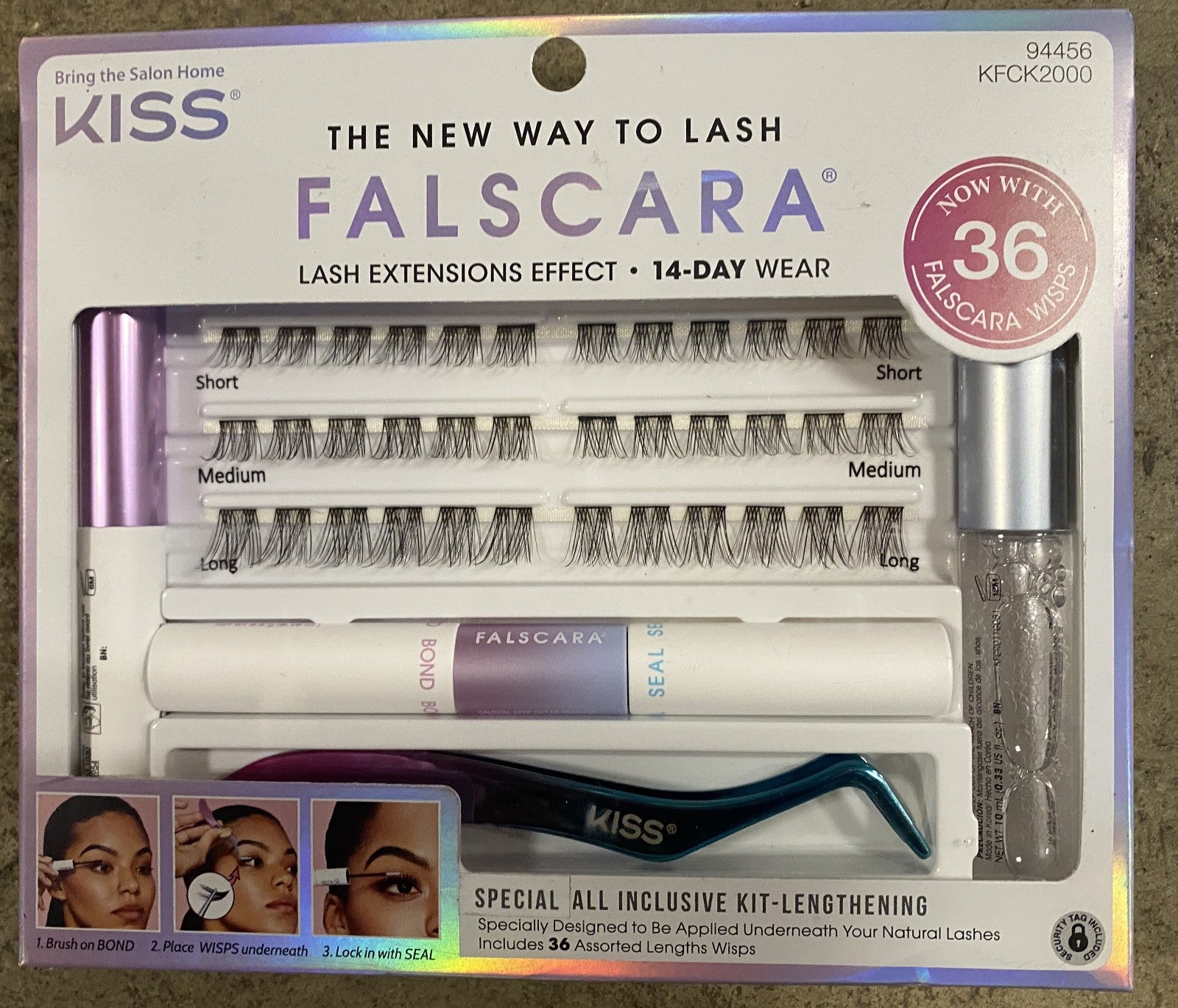 KISS Falscara Starter Kit Deluxe Lash Extension Kit 36 Lash Clusters