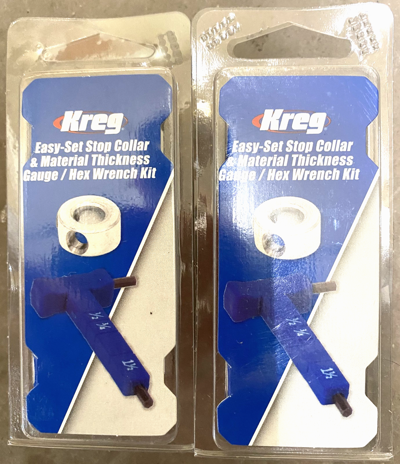 2 Pack - Kreg KPHA330 Easy-Set Stop Collar & Material Thickness Gauge/Hex Wrench