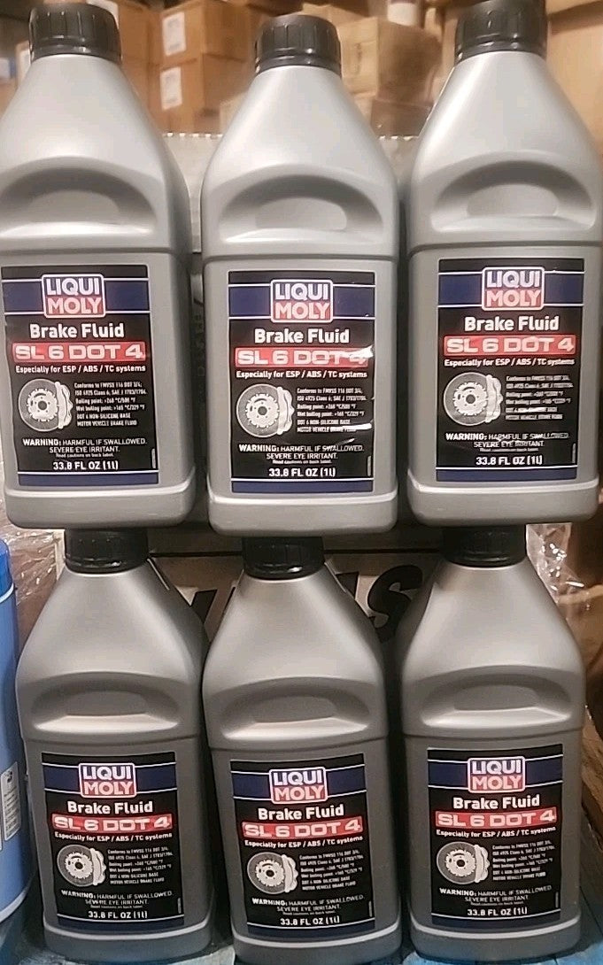 6 Pack / Liqui Moly SL6 Brake Fluid DOT 4-Part # 22238/1 Liter Each/ EXP 05/25
