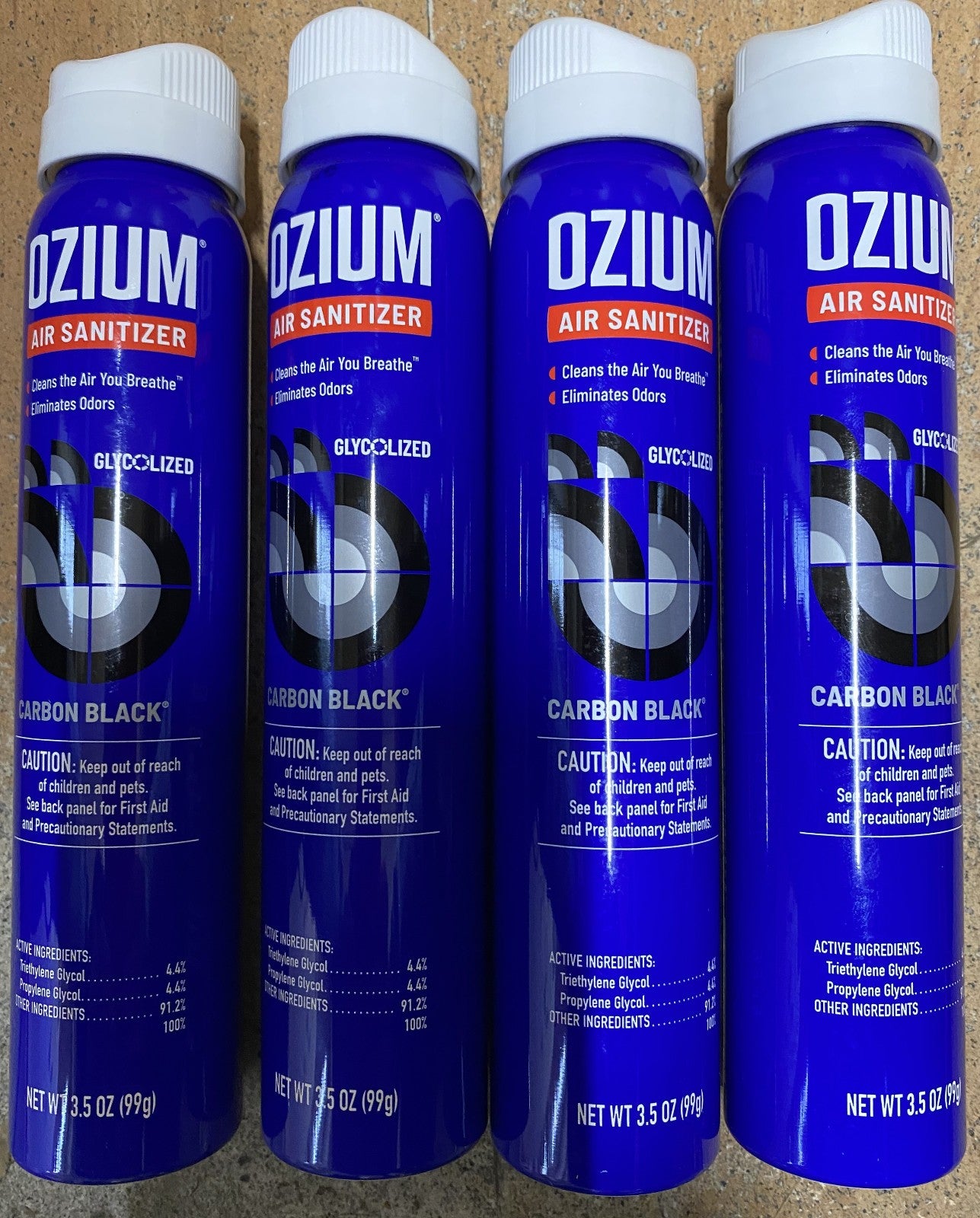 4 Pack - Ozium Air Sanitizer, Carbon Black  3.5 oz