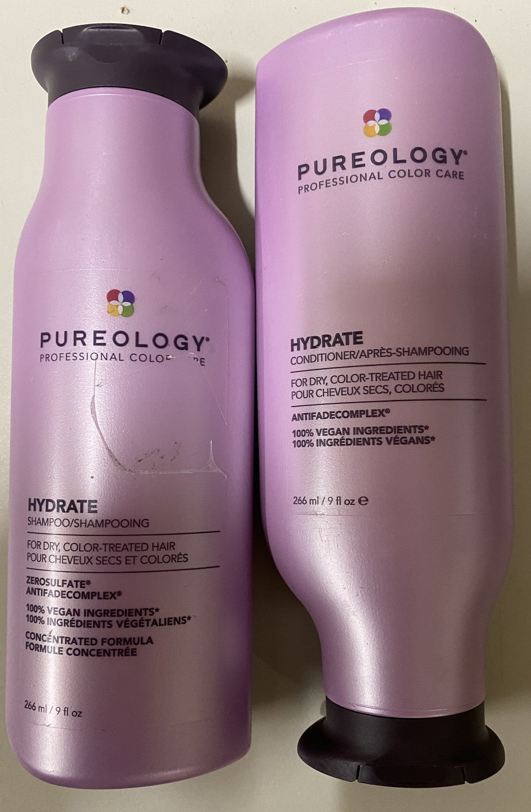 Pureology Hydrate Shampoo and Conditioner For Dry,Color Treated Hair 266ml/9oz.